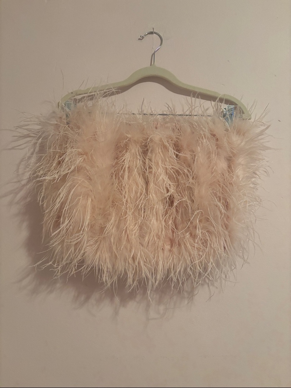 Pink Feathered Tube Top